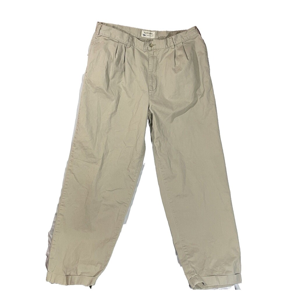 Old Navy 40x34 Pleated Khakis Beige Business Casual Gorpcore Pants Mens